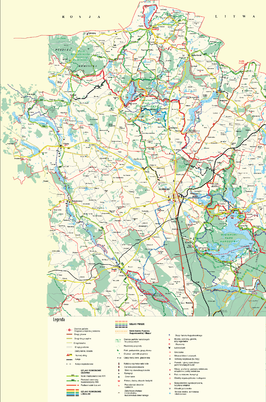 mapa kartograficzna powiatu suwalskiego - Kliknięcie spowoduje wyświetlenie powiększenia zdjęcia